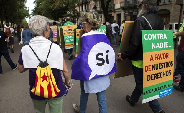 Acción de la ANC en Barcelona.