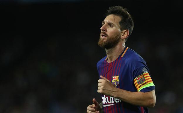 Messi, en un partido con el Barcelona. 