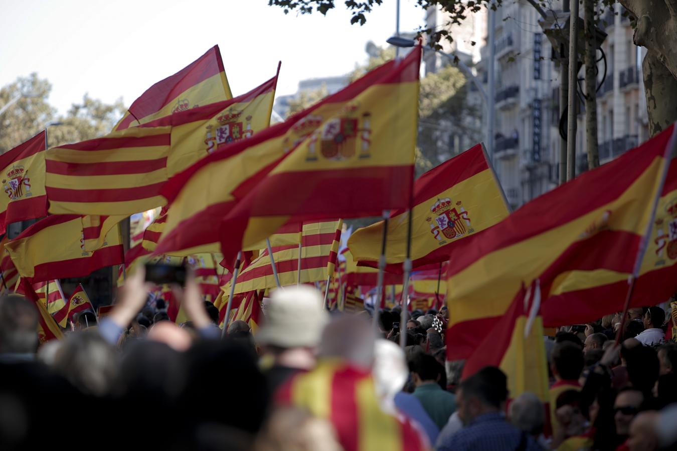 La marcha convocada por Societat Civil Catalana bajo el lema 'Tots som Catalunya. Per la convivència, seny!