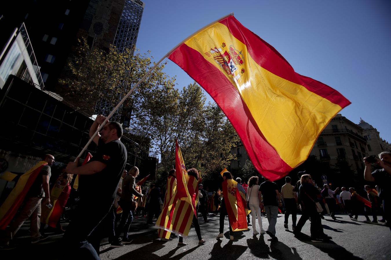 La marcha convocada por Societat Civil Catalana bajo el lema 'Tots som Catalunya. Per la convivència, seny!