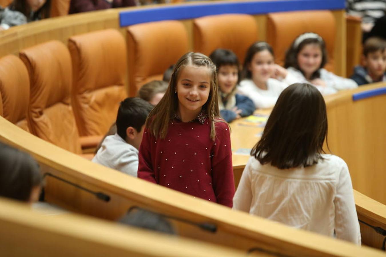 El Día Universal del Niño, organizado por Unicef, se ha celebrado en el Parlamento regional con la participación de un grupo de alumnos del colegio San Fernando de Nájera, quienes han leído los principios de la Convención de los Derechos del Niño