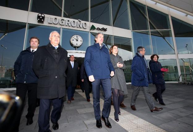 De la Serna, en enero de este año, durante el recorrido que realizó por la estación de ferrocarril de Logroño