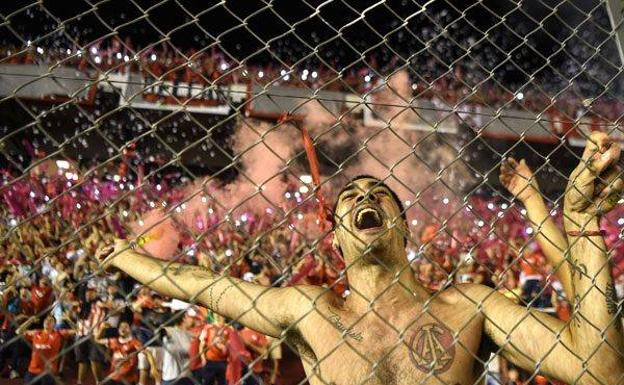 Hinchas del Flamengo durante un partido. 