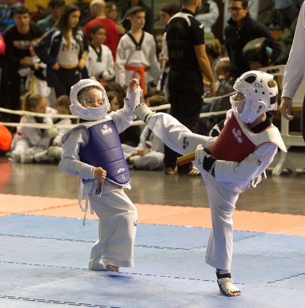 El taekwondo inauguró la temporada con combates. :: F.D.