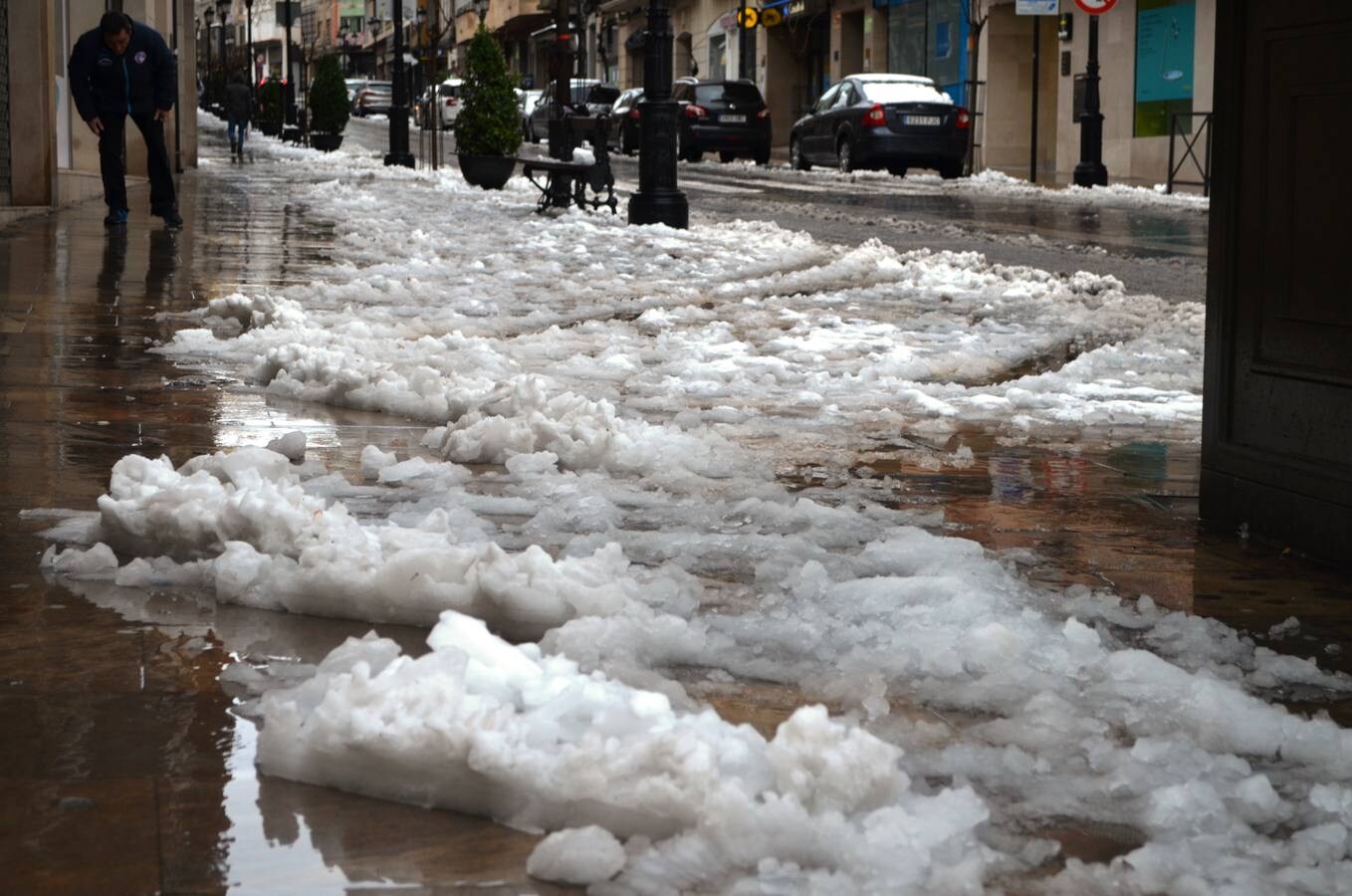 El municipio permanecía blanco este domingo tras la nevada del sábado