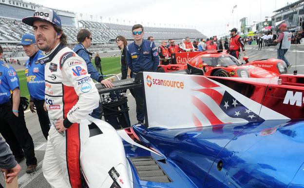 Fernando Alonso, durante las 24 Horas de Daytona. 