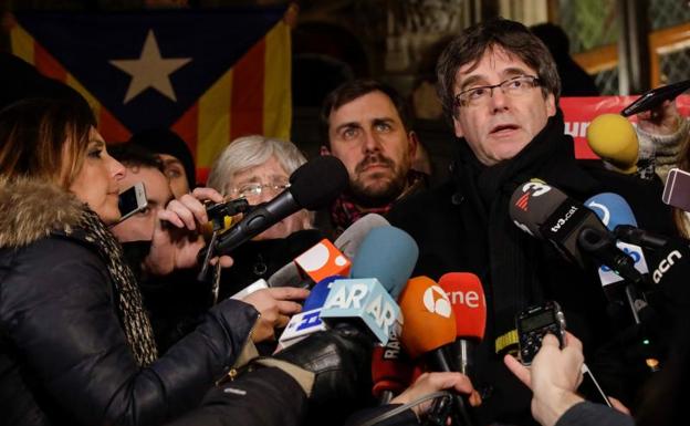 Carles Puigdemont, durante un acto este martes en Lovaina (Bélgica).