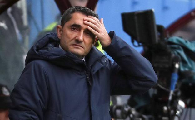 Ernesto Valverde, durante el choque ante el Eibar.