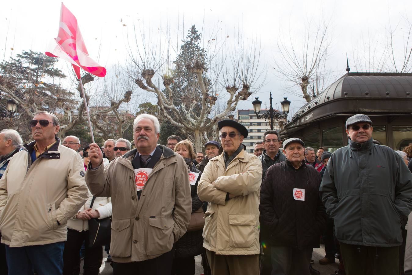 Los Jubilados reivindican unas pensiones dignas frente a la Delegación del Gobierno.