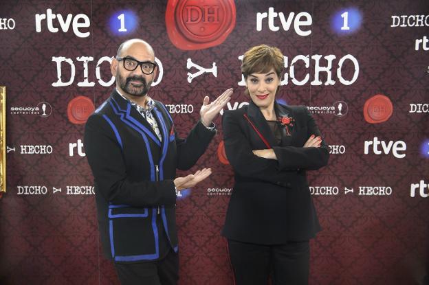 José Corbacho y Anabel Alonso, de 'Dicho y hecho', el nuevo formato de humor de TVE para la noche de los viernes. :: R. C.