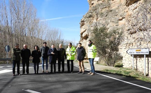 Visita a las obras de reasfaltado en el entorno de Aguilar del Río Alhama. 