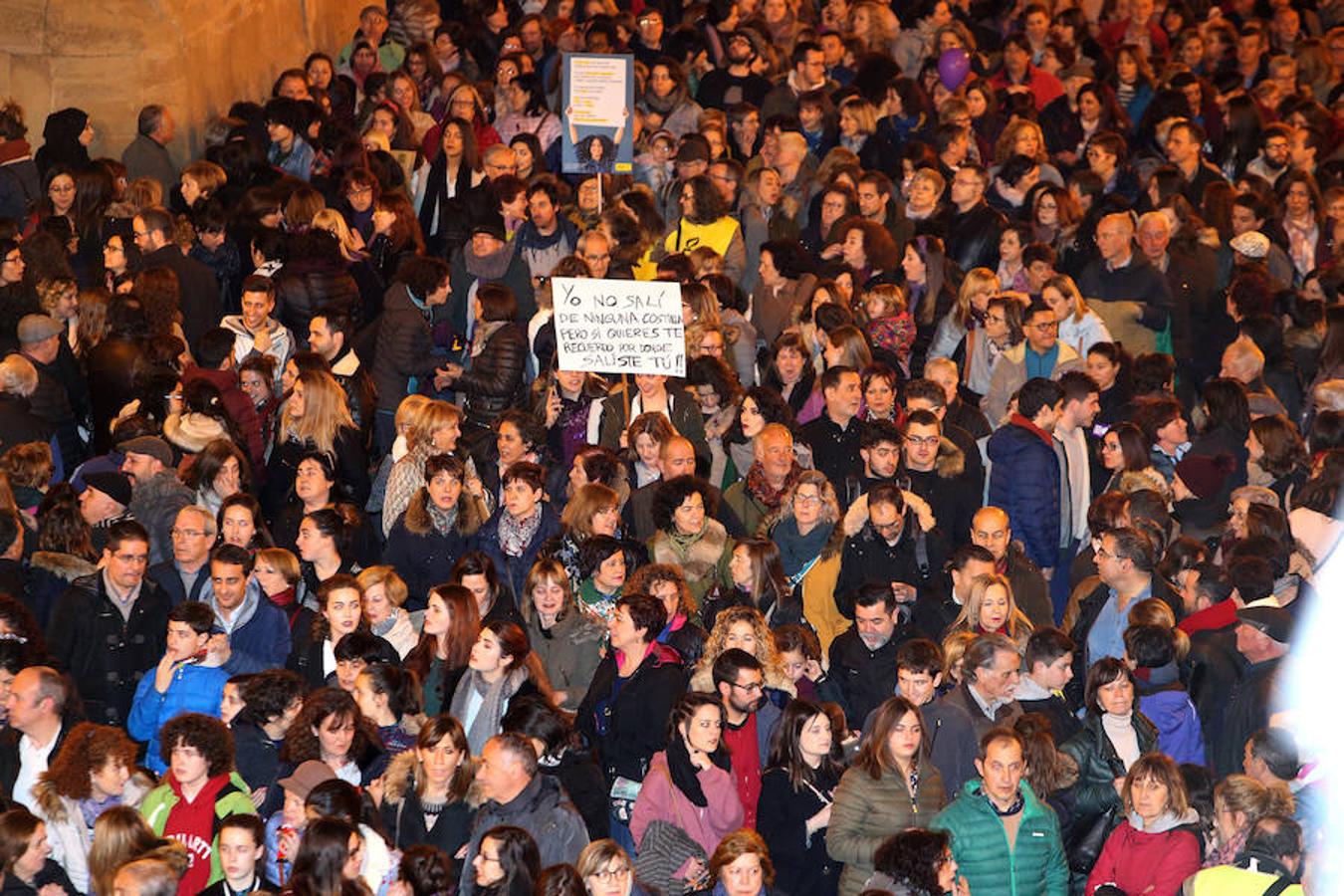 Logroño ha vivido una multitudinaria exhibición de solidaridad y respuesta contra la discriminación femenina en el Día Internacional de la Mujer. Mujeres de toda edad y condición salieron a la calle en repulsa contra cualquier tipo de exclusión por razones de sexo.