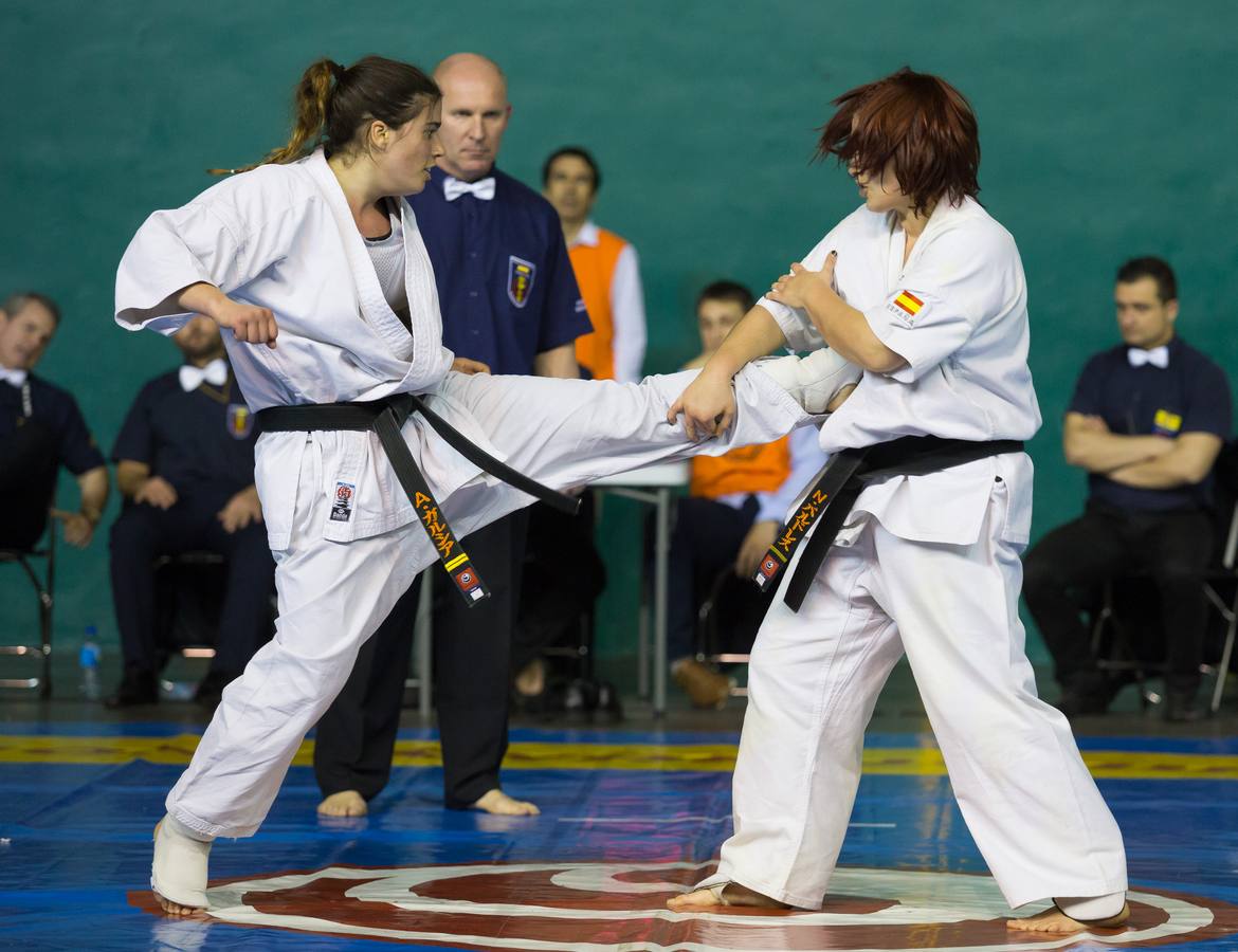 Más de 200 karatekas participaron ayer en el Campeonato de España de shinkyokushinkai.