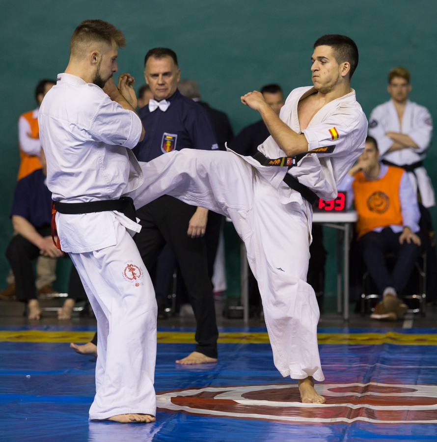 Más de 200 karatekas participaron ayer en el Campeonato de España de shinkyokushinkai.