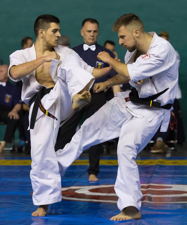 Más de 200 karatekas participaron ayer en el Campeonato de España de shinkyokushinkai.