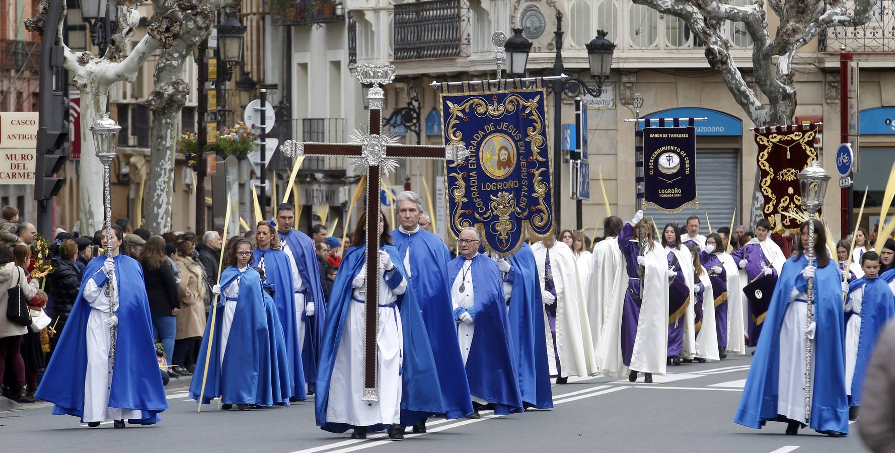 Gran afluencia de personas en la procesión de Domingo de Ramos.