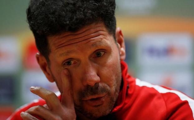 Simeone, durante la rueda de prensa. 