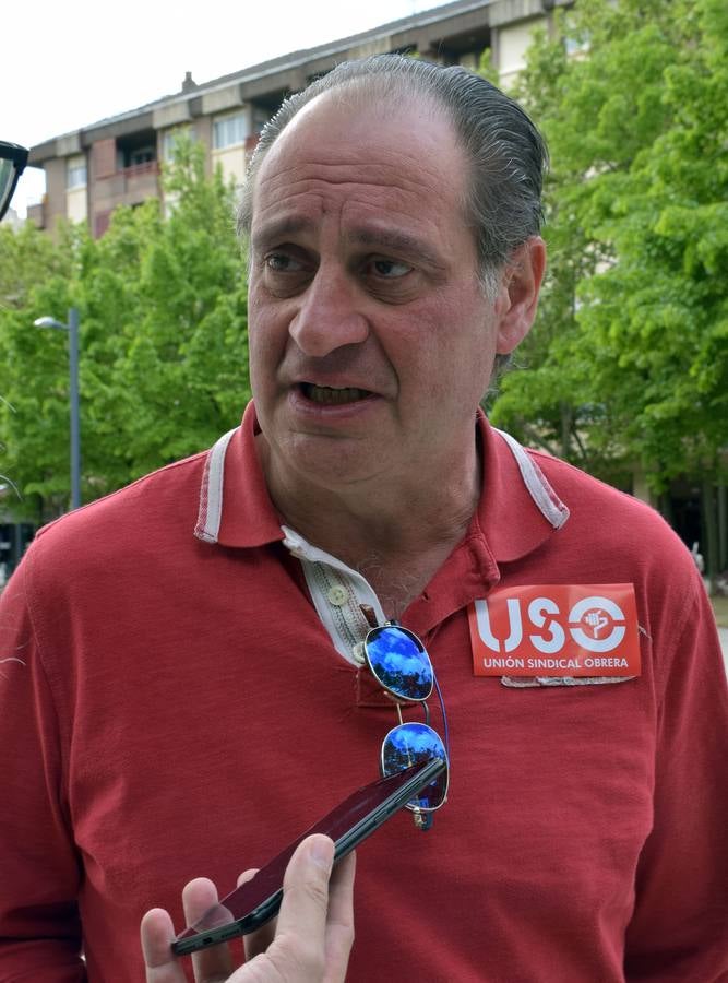 USO La Rioja ha celebrado el Primero de Mayo con el lema «Los salarios, la deuda pendiente. Empleo de calidad y blindaje de las pensiones» y ha realizado una concentración en la plaza Primero de Mayo de Logroño.