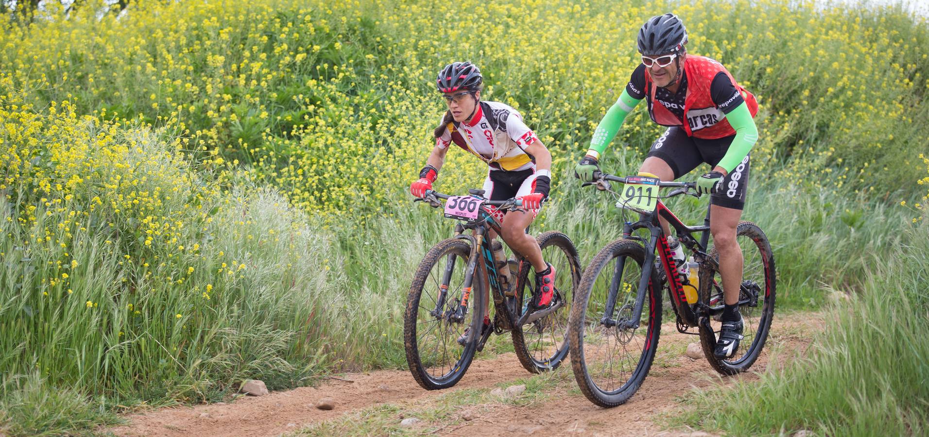 Los ciclistas, a su paso por Entrena.