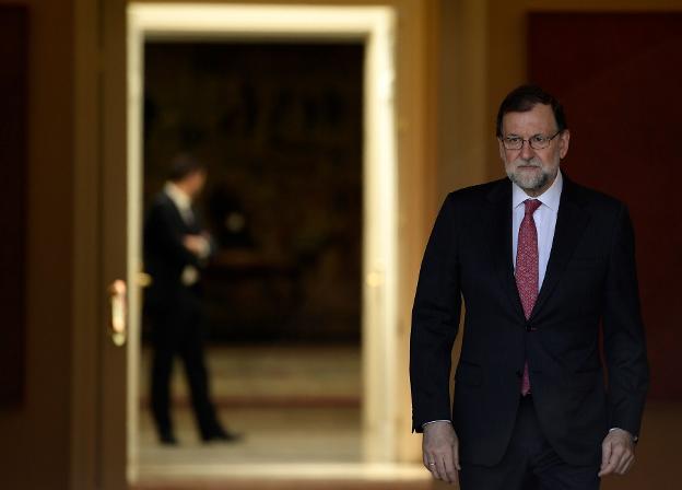 Mariano Rajoy, ayer en Moncloa. :: óscar del pozo / AFP