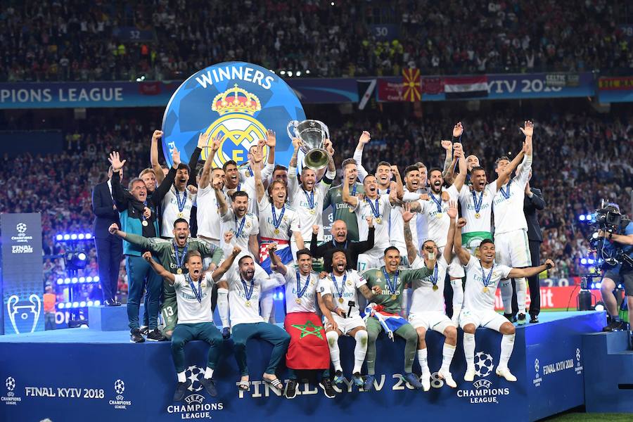 El Real Madrid conquistó en el Olímpico de Kiev su 'decimotercera' Champions, tras un partido en el que venció por 3-1 al Liverpool y en el que Bale fue protagonista al marcar dos goles