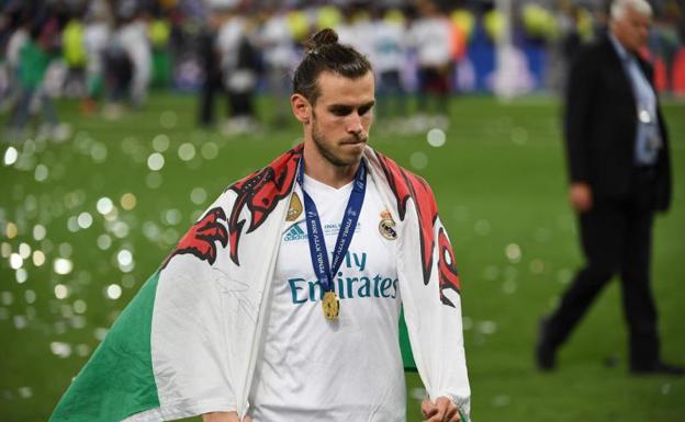 Gareth Bale, durante la celebración del título.