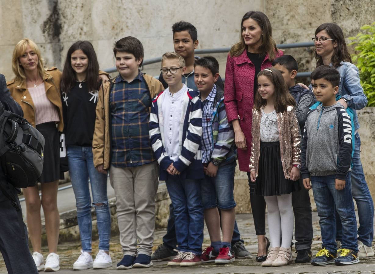 La Reina Letizia inauguró ayer en San Millán el seminario sobre el lenguaje en la era de la posverdad.