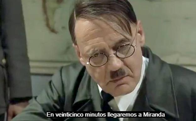 Imagen de Hitler en una reconocida escena de 'El hundimiento'.