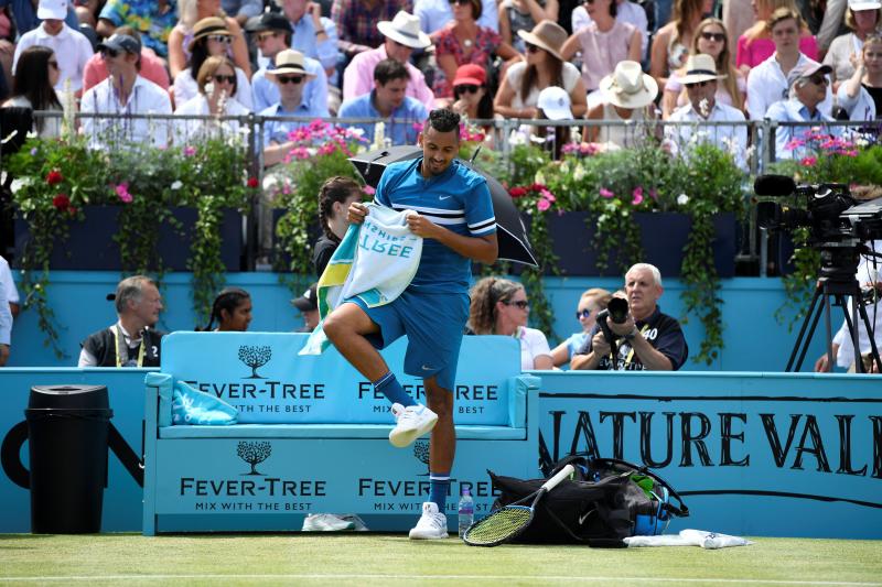 Kyrgios, durante un partido.