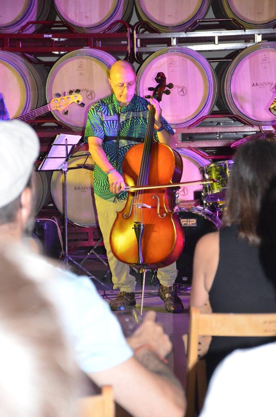 El festival Nicajazz de Alcanadre disfrutó ayer del concierto de Tommy Gaggiani Therion Proyect, en Bodegas Aradón