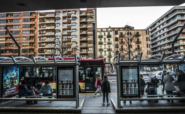 Parada en la Gran Vía.