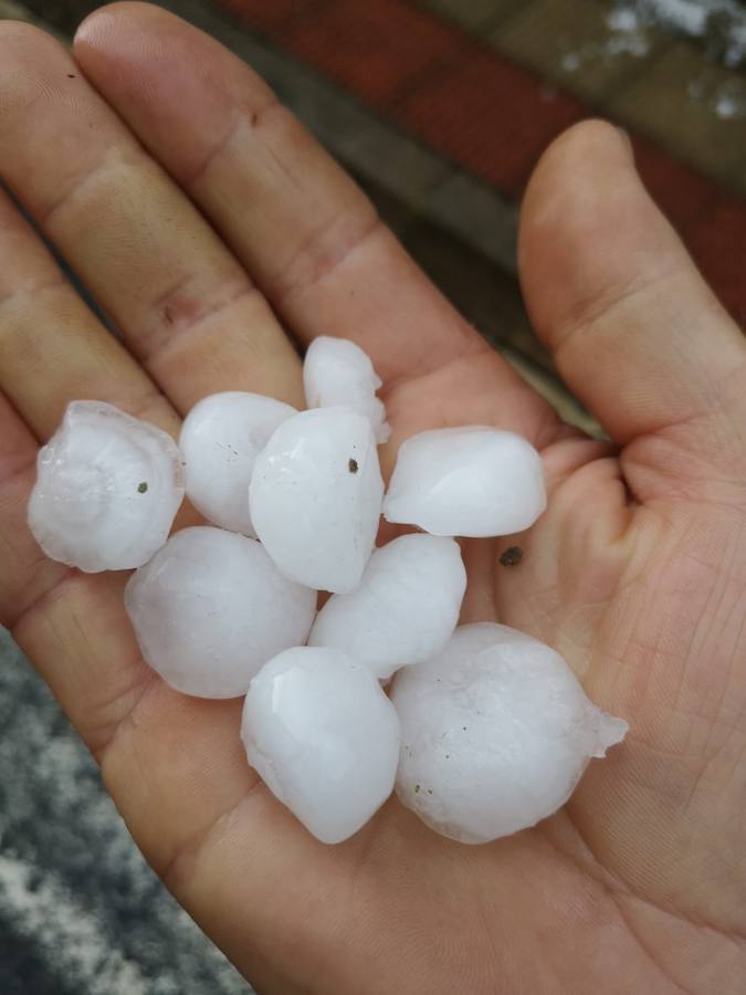 Hemos preparado un lote de fotos con las imágenes que nuestros lectores han enviado a nuestro WhatsApp con instantáneas de la tormenta en La Rioja. La que encabeza este grupo es de las piscinas de Entrena. 