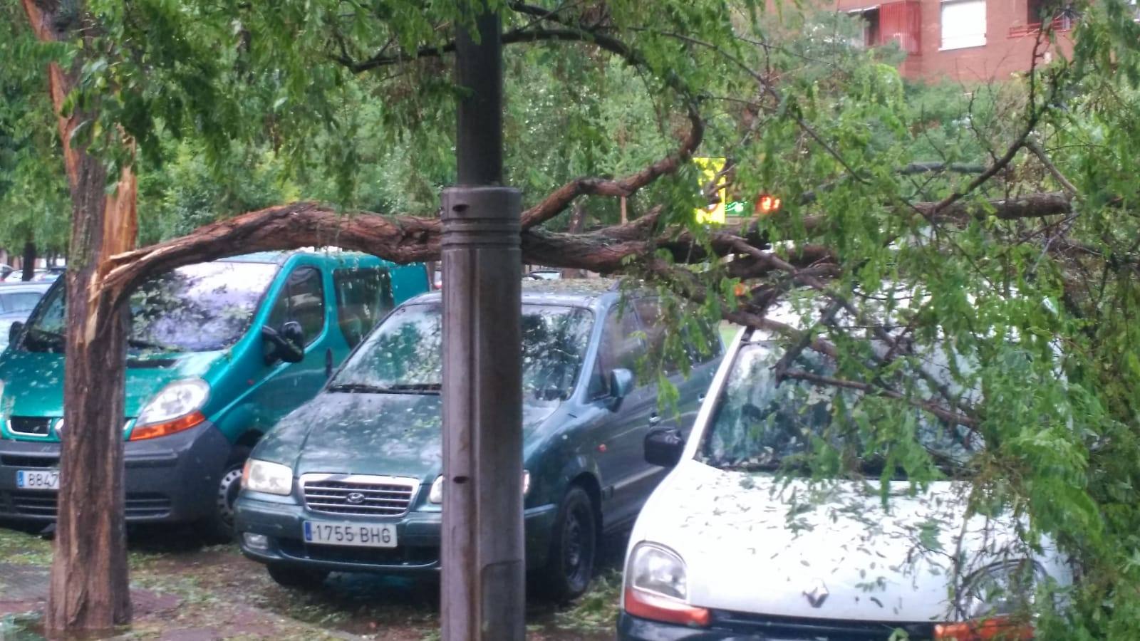 Han sido varios minutos en los que el granizo ha caído con fuerza provocando graves daños e inundaciones.