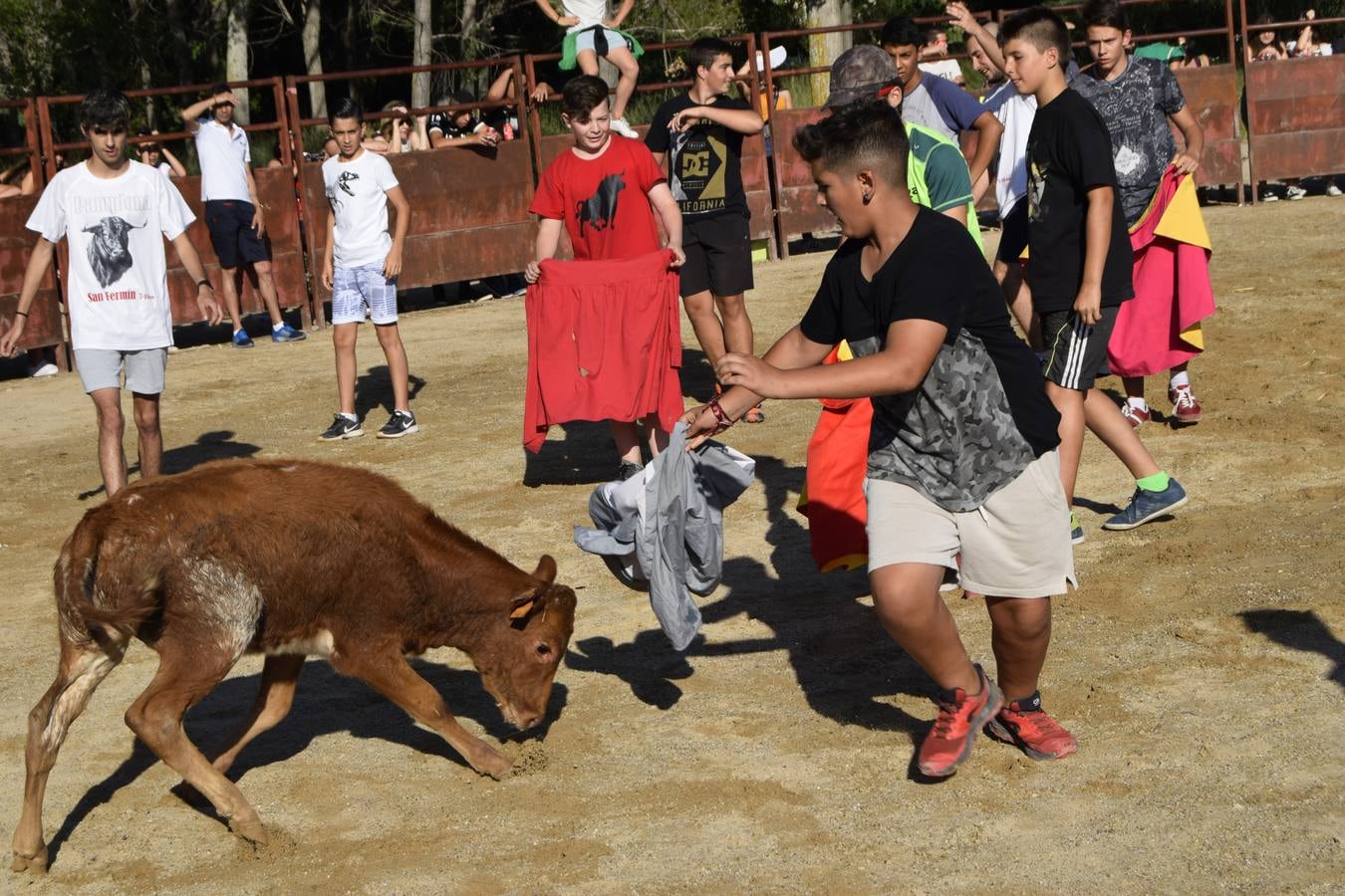 Inauguración de las piscinas municipales, elección de corporación infantil y catones y capea en la plaza de toros portátil. Son fotos de diferentes días