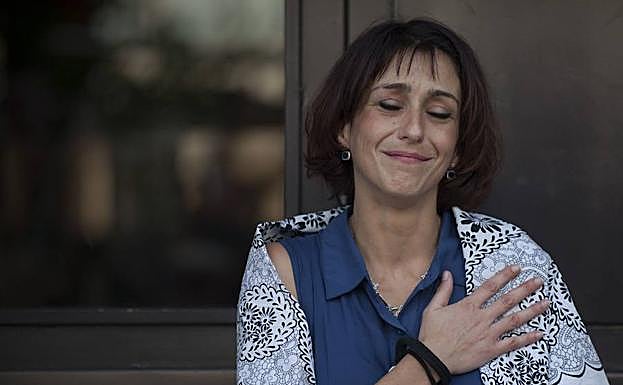 Juana Rivas tras serle concedida la libertad provisional sin fianza.