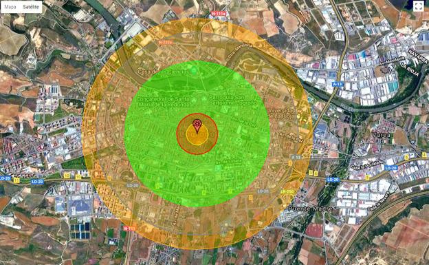 Recreación del impacto de una 'Little boy' sobre Logroño. 