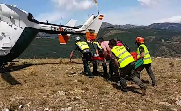 Imagen del rescate en Cueva Calera. 