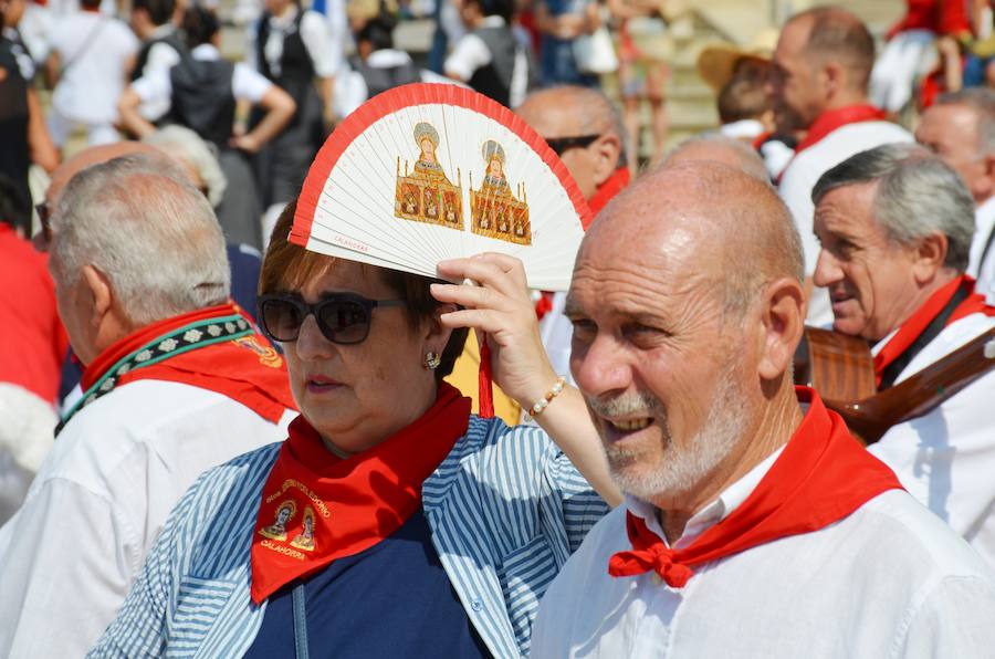 Cientos de calagurritanos se acercaron a la catedral para agasajar con ramos multicolores a los mártires calagurritanos 