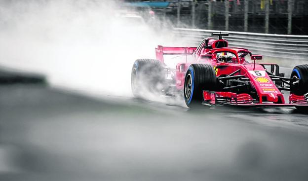 Vettel, ayer en Monza. :: efe.
