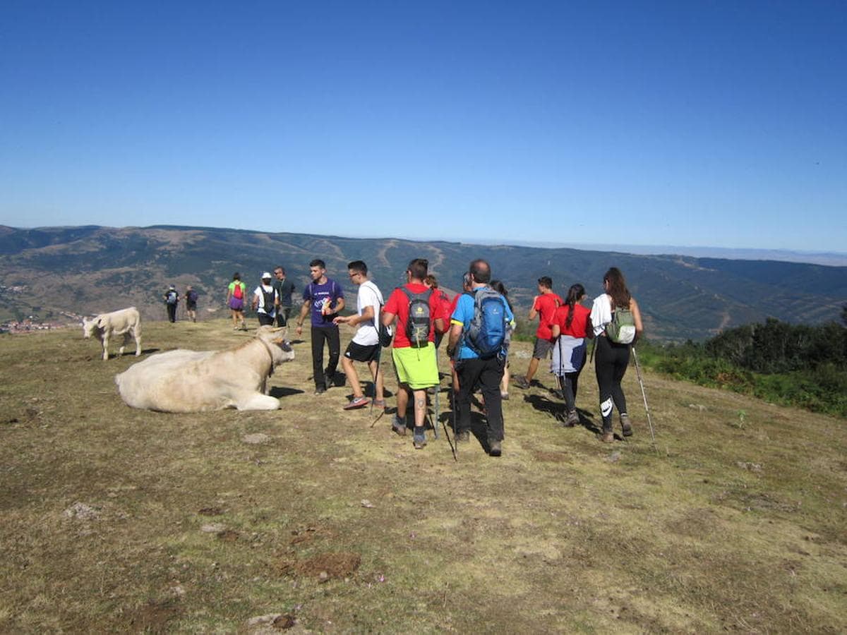 Marcha senderista por las aldeas del entorno de Ojacastro. La bondad climática ha animado a participar a muchos caminantes que han podido disfrutar del fantástico paisaje. 