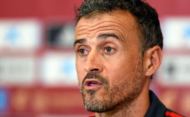 Luis Enrique, en sala de prensa.