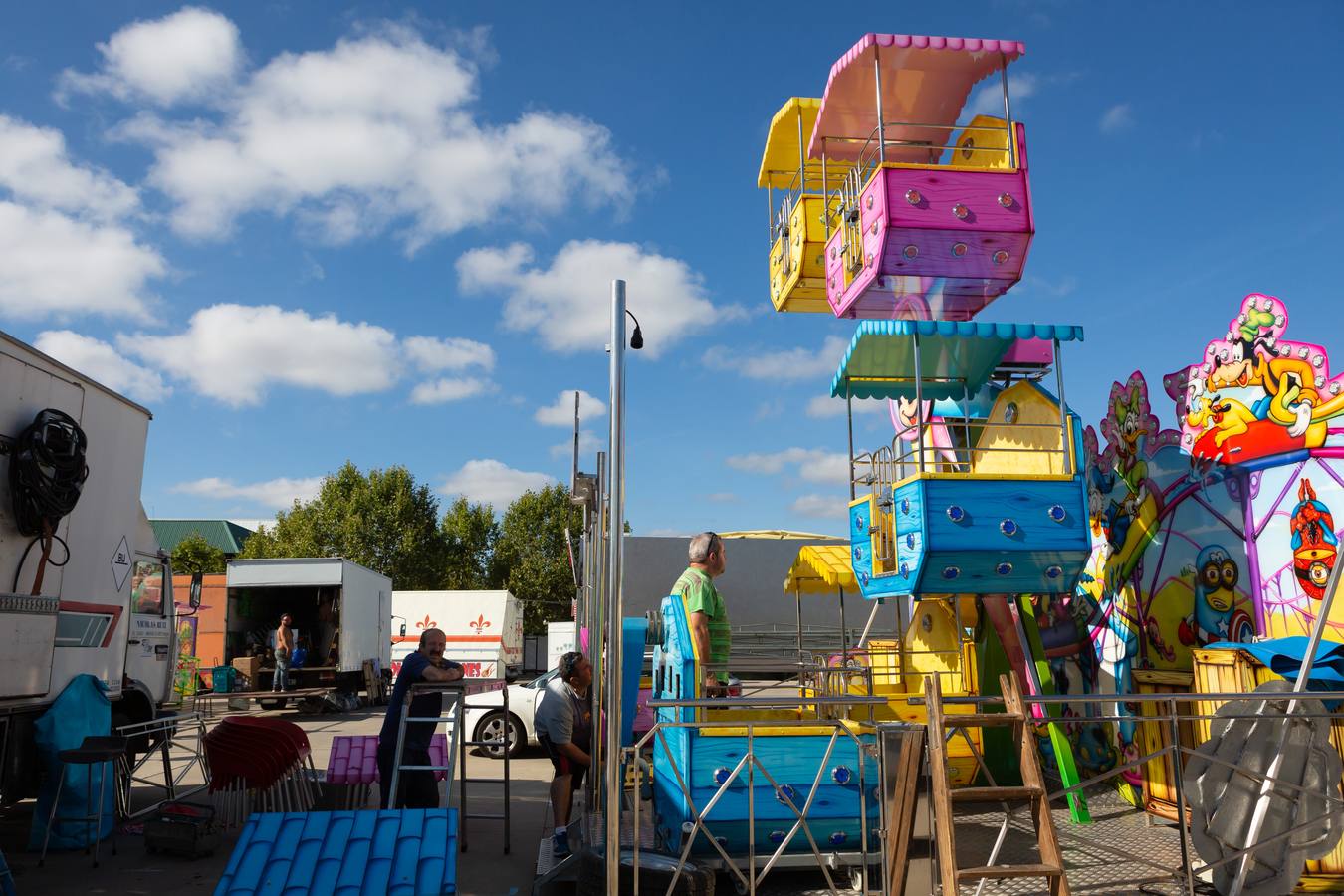 El ferial se prepara para el inicio de las fiestas de San Mateo de Logroño 2018