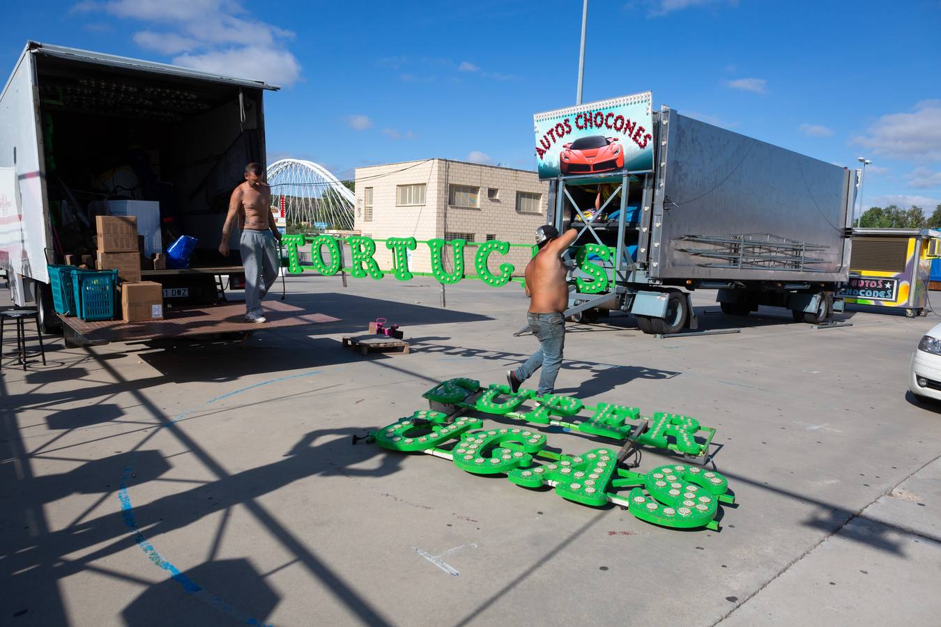 El ferial se prepara para el inicio de las fiestas de San Mateo de Logroño 2018