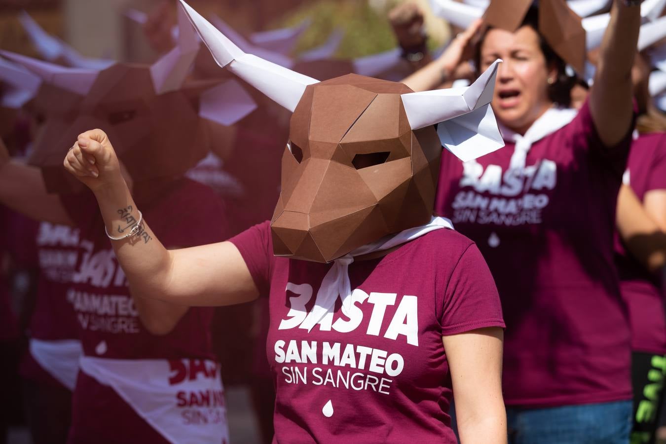 Protesta antitaurina en la Plaza del Mercado.