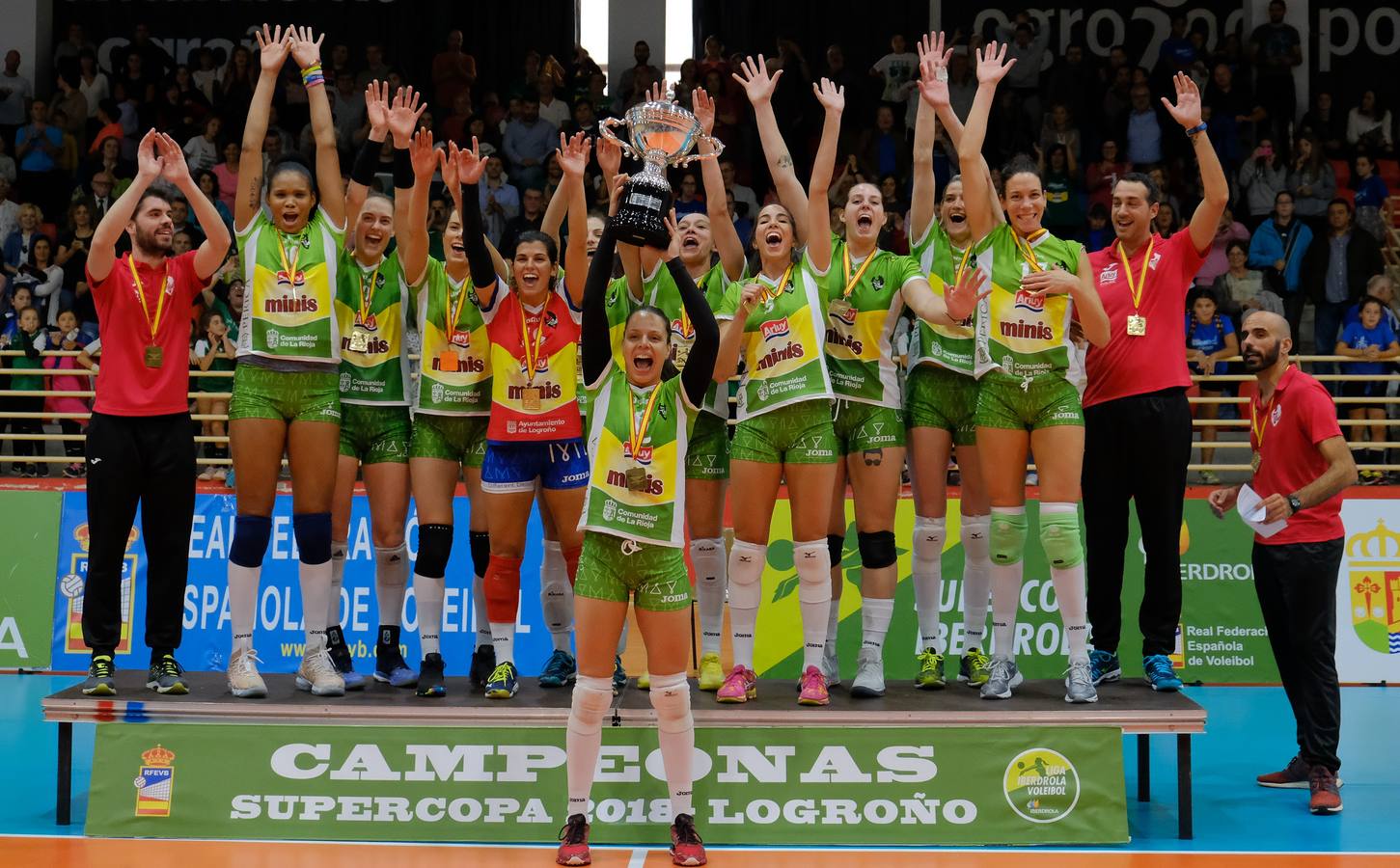 El Minis de Arluy ha ganado su quinta Supercopa al derrotar por 3-1 al Fachadas Dimurol Libby's de Tenerife en un choque en el que las jugadoras veteranas del equipo de Logroño han demostrado que mantienen su hegemonía en el voleibol femenino español.