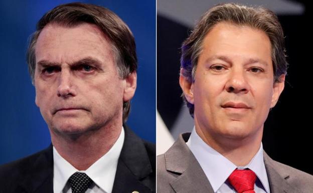 Bolsonaro (izquierda) y Haddad. 