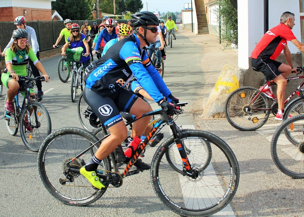 Las imágenes del paseo ciclista por los alrededores de Varea con la ciclista riojana