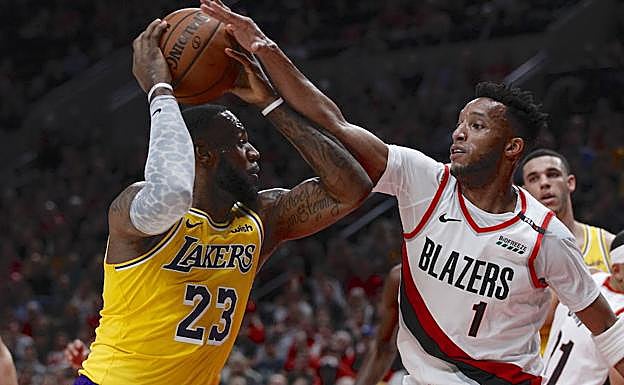 LeBron James, durante el partido. 