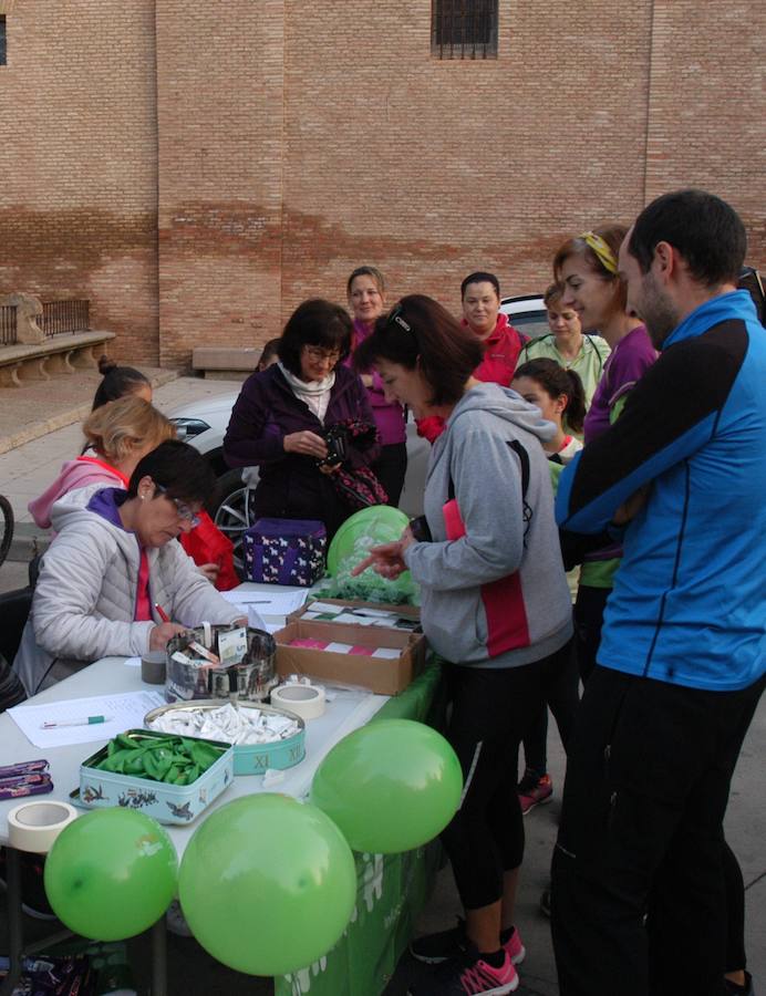 Imágenes correspondientes a la marcha para recaudar fondos contra el cáncer en Aldeanueva de Ebro.