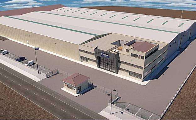 Imagen del proyecto sobre cómo quedarán las instalaciones de Emka tras la construcción de la nueva nave en Planarresano. 
